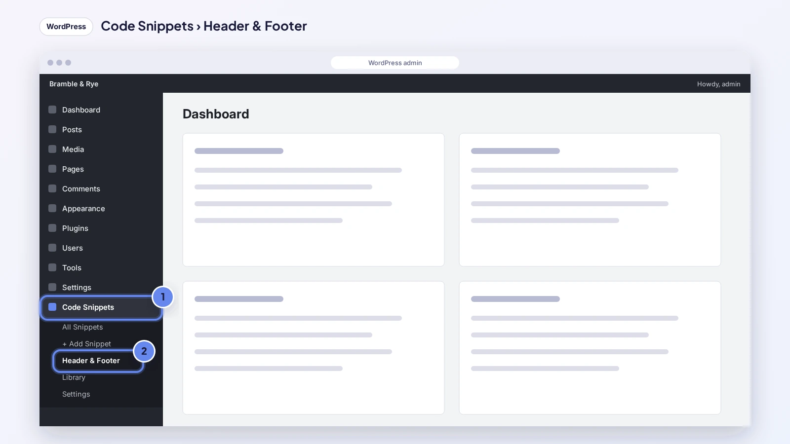 WPCode: Code Snippets > Header & Footer